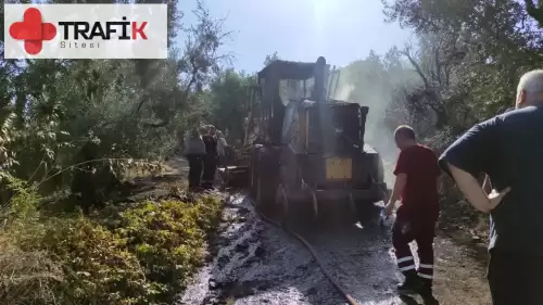 "Seyir Halindeki İş Makinesi Alev Alev Yanarak Kül Oldu"