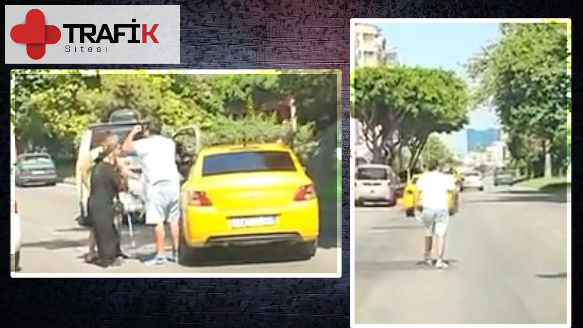 Antalya'da Taksiciye Büyük Şok! Müşteri Taksiyle Kaçarken Şoför Bakakaldı.